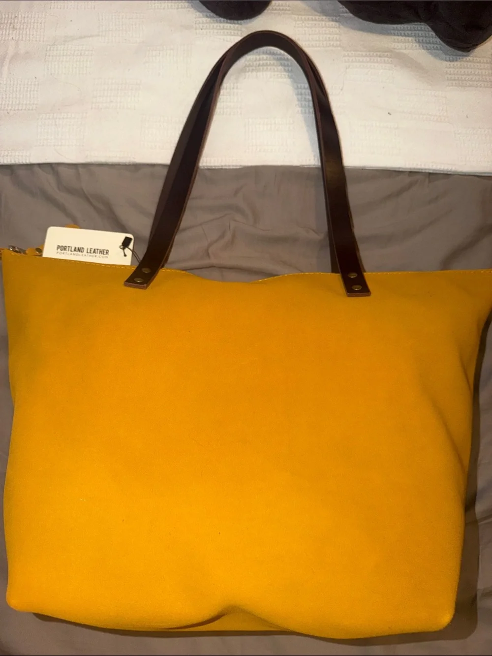 NWT Portland Leather Large Zippered Tote in Dijon